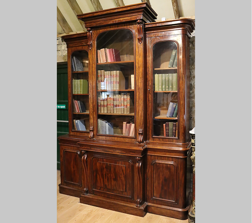 Victorian Mahogany Three-door Bookcase