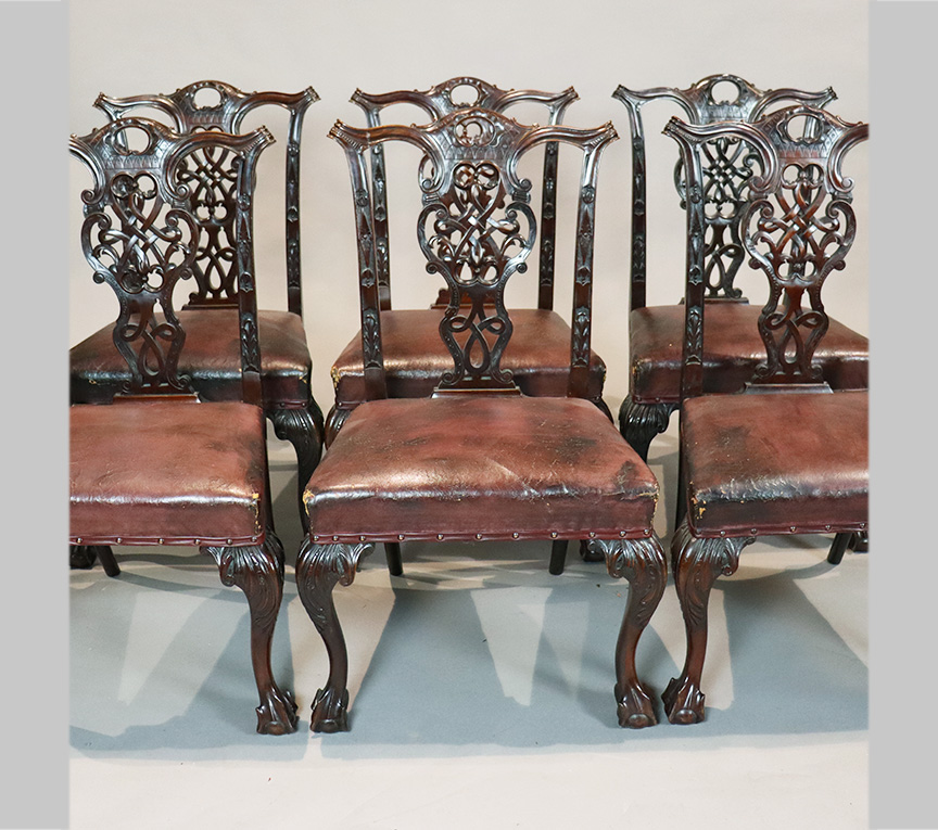 Six Chippendale Mahogany Chairs