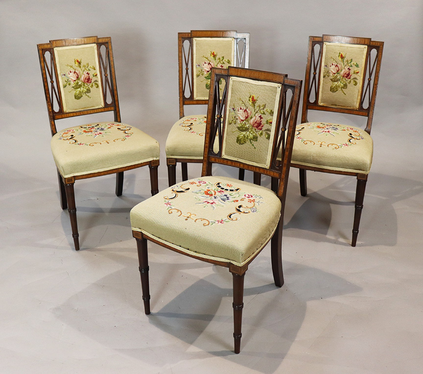 Four Warings Mahogany and Satinwood Chairs