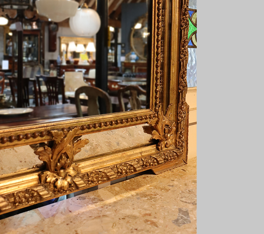 French Cushion Gilt Mirror