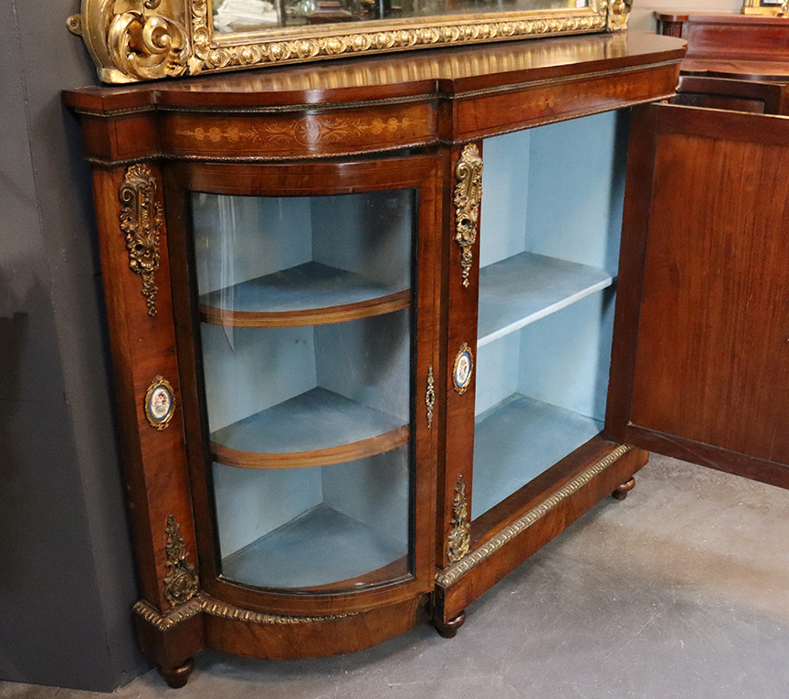 Victorian Walnut Credenza with Plaques