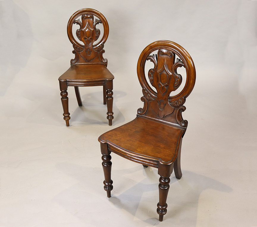 Victorian Mahogany Hall Chairs