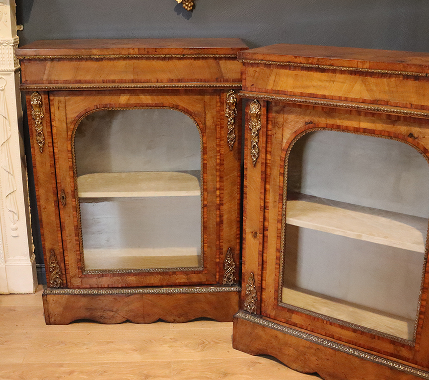 Pair of Victorian Walnut Pier Cabinets