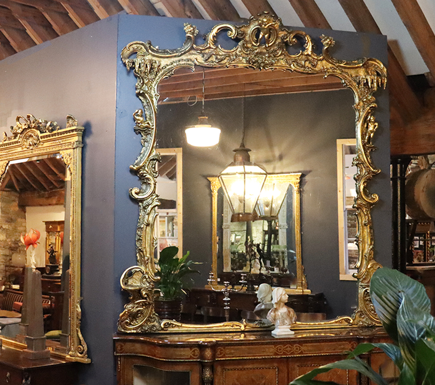 Large Rococo Mirror with Ho-ho Birds
