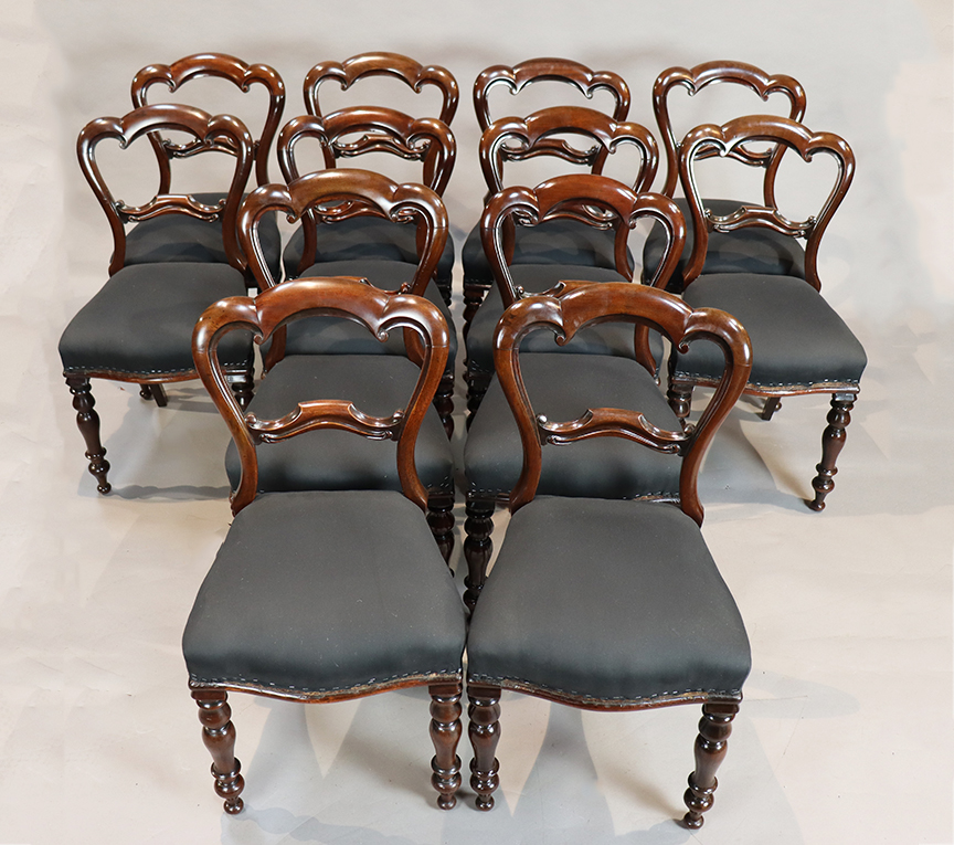 Set of 12 Victorian Mahogany Chairs