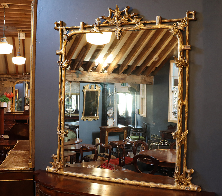 Regency Carved Water Gilt Overmantle Mirror