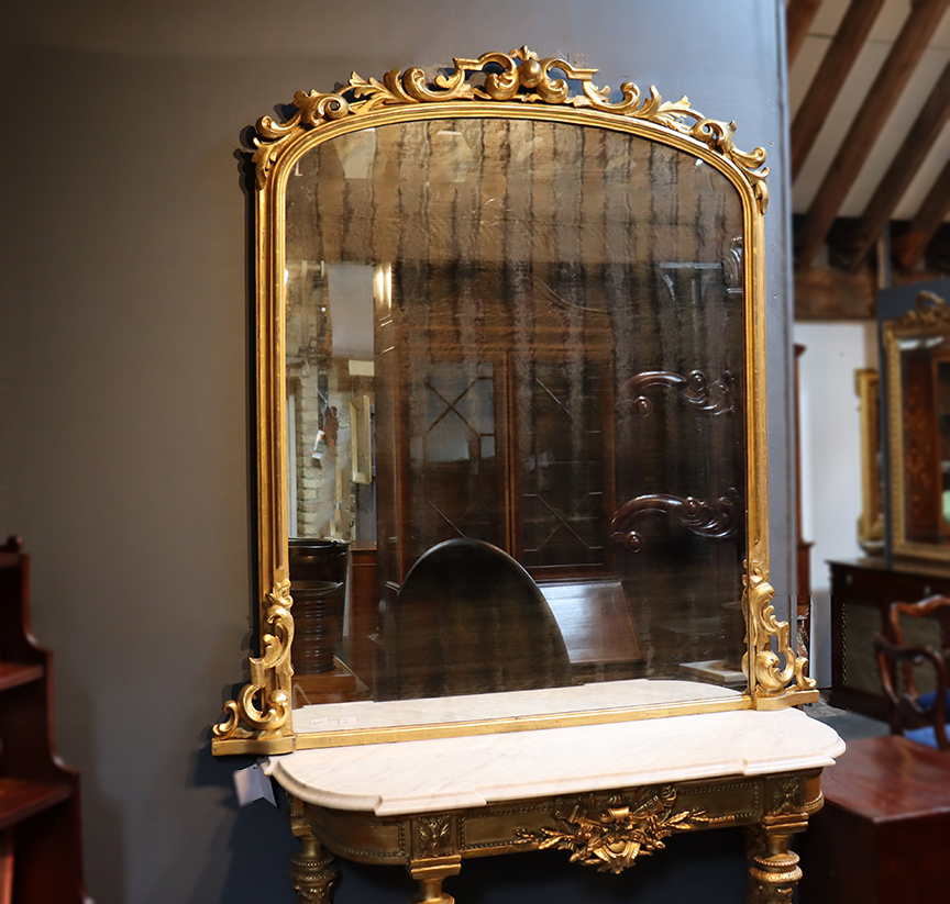 19th Century Gilt Mirror with Scrolling Foliate