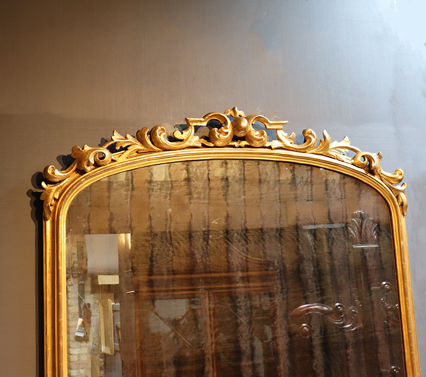 19th Century Gilt Mirror with Scrolling Foliate