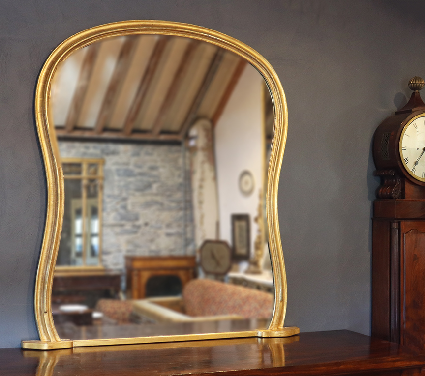 Victorian Shaped Arch Top Gilt Mirror