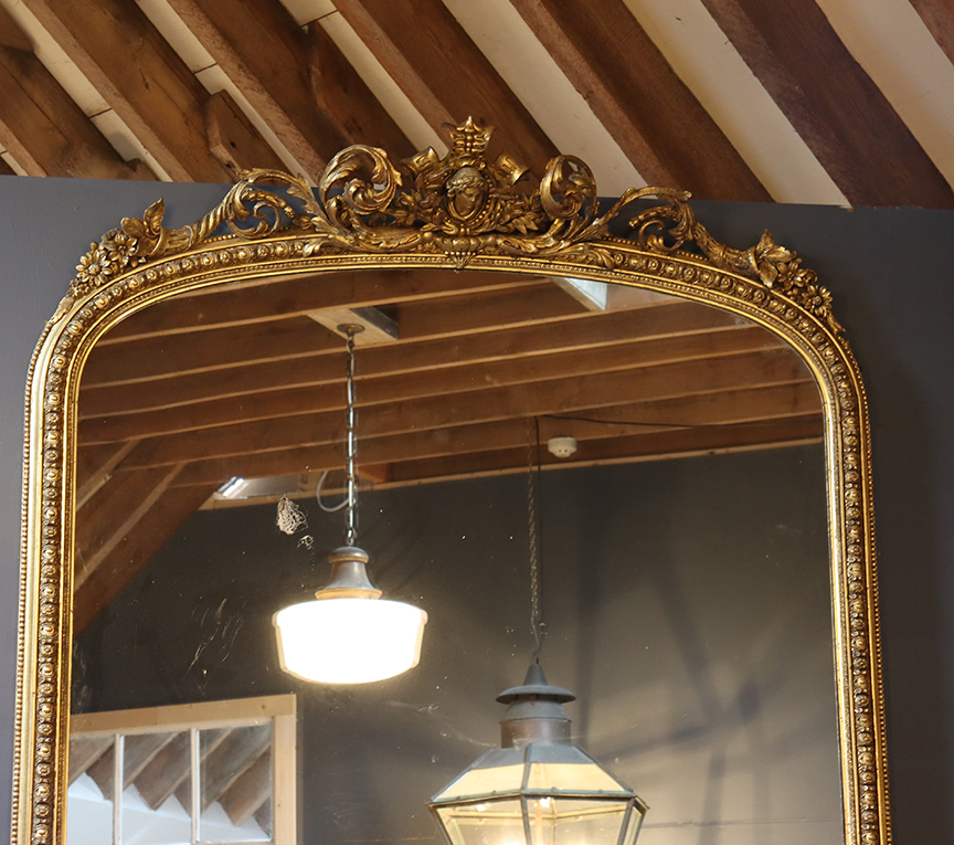 Large Victorian Overmantle Mirror