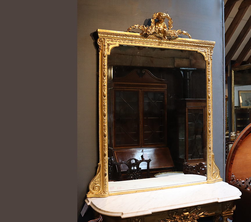Late Victorian Overmantle Mirror