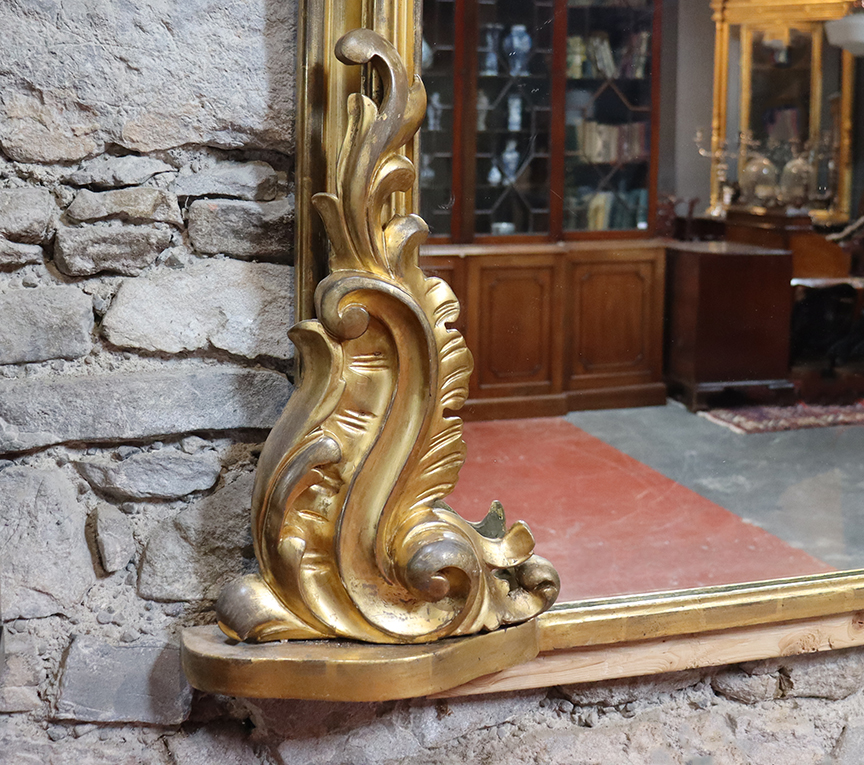 Large Victorian Water Gilt Overmantle Mirror