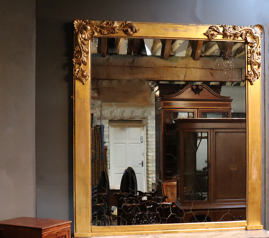 Late 19th Century Gilt Overmantle Mirror