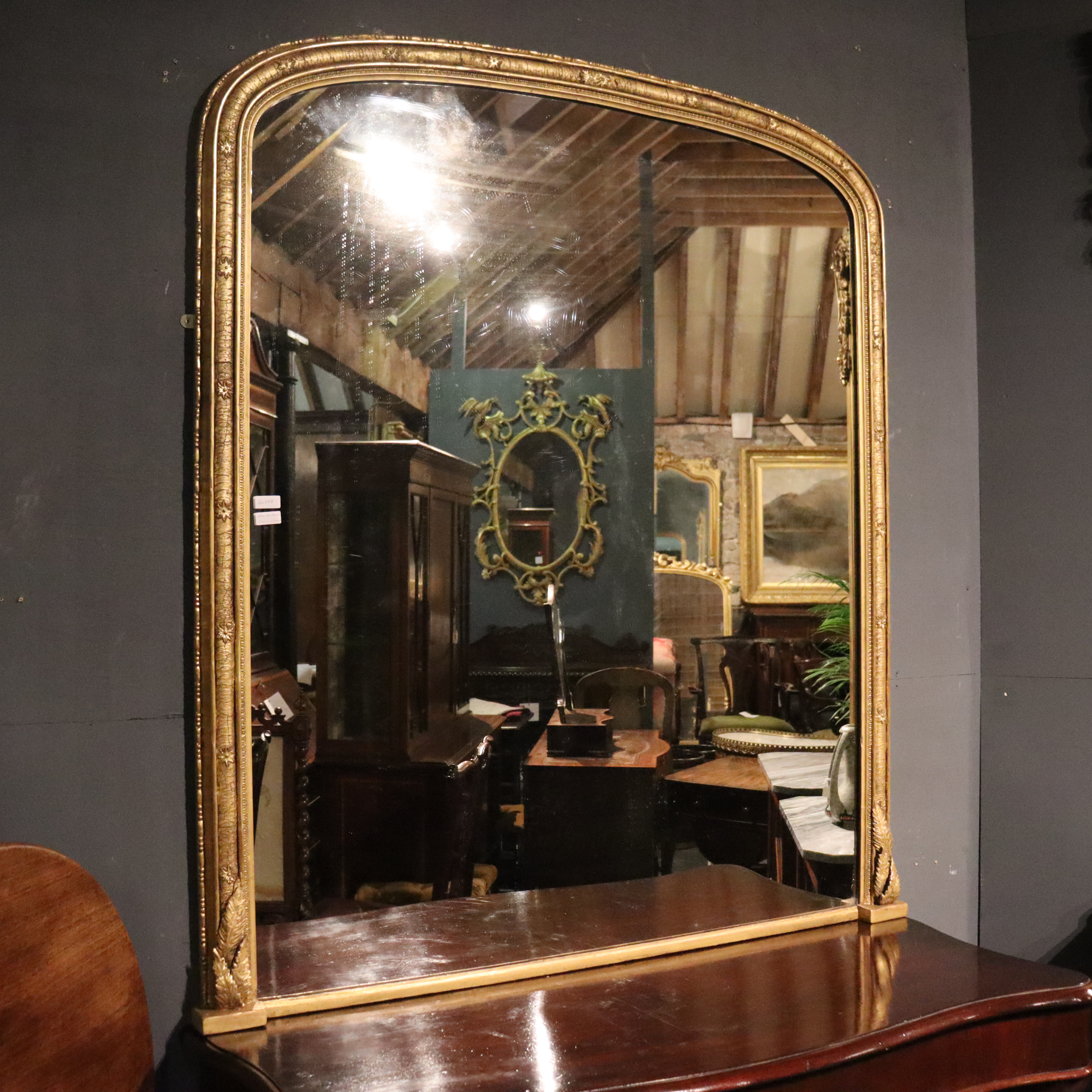 Overmantle Mirror with Fern Detail