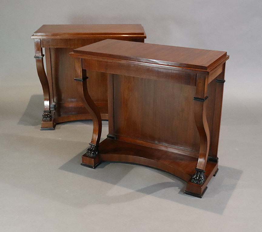 Pair of French Mahogany Console Tables