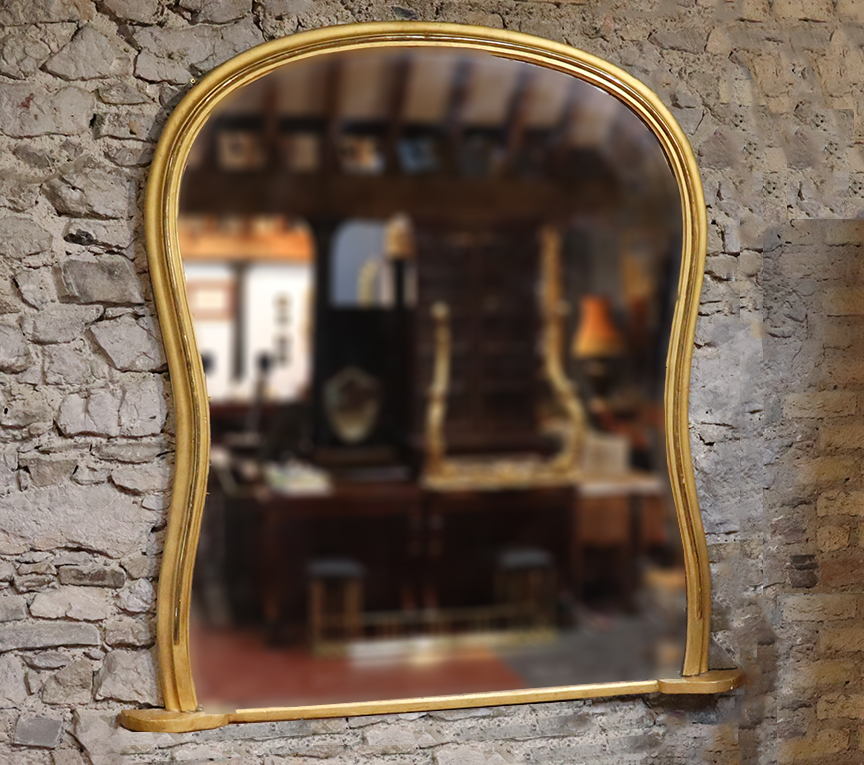 Large Victorian Shaped Gilt Mirror