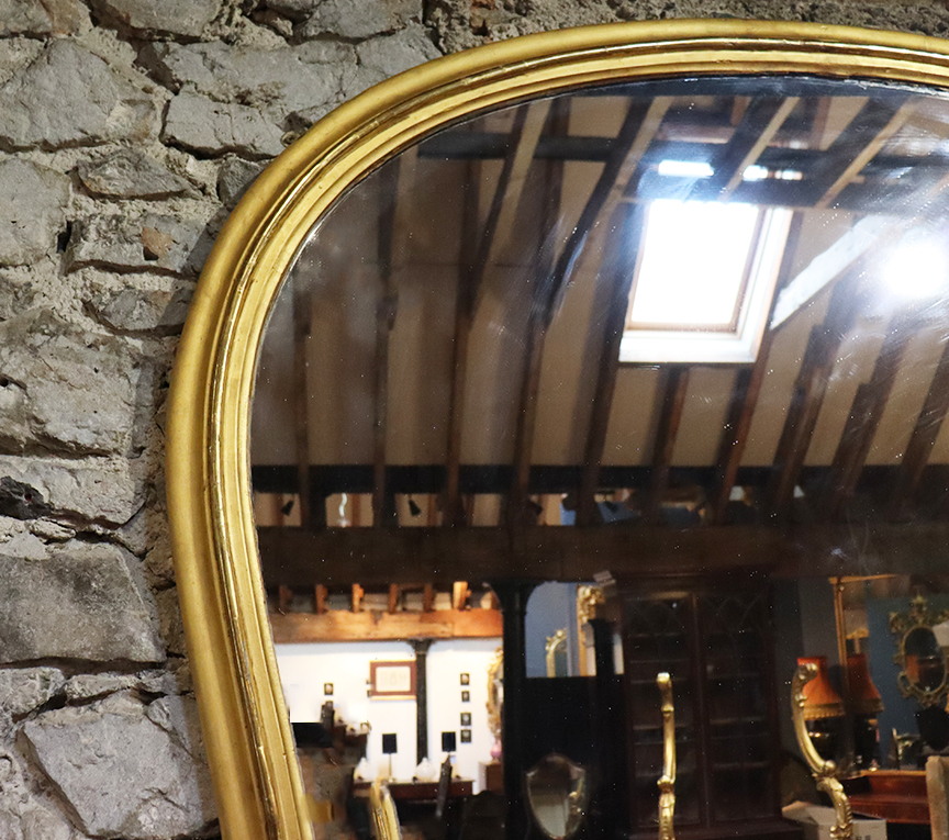 Large Victorian Shaped Gilt Mirror
