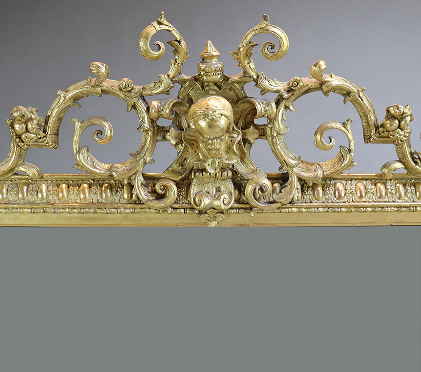 Large Victorian Gilt Mirror with Cartouche