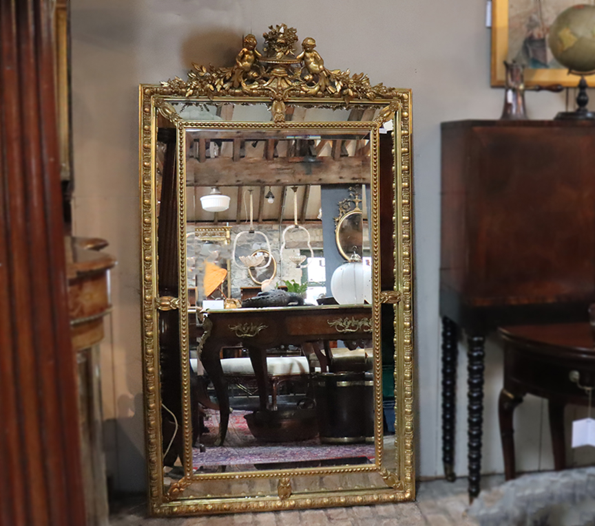 19th Century French Cushion Mirror