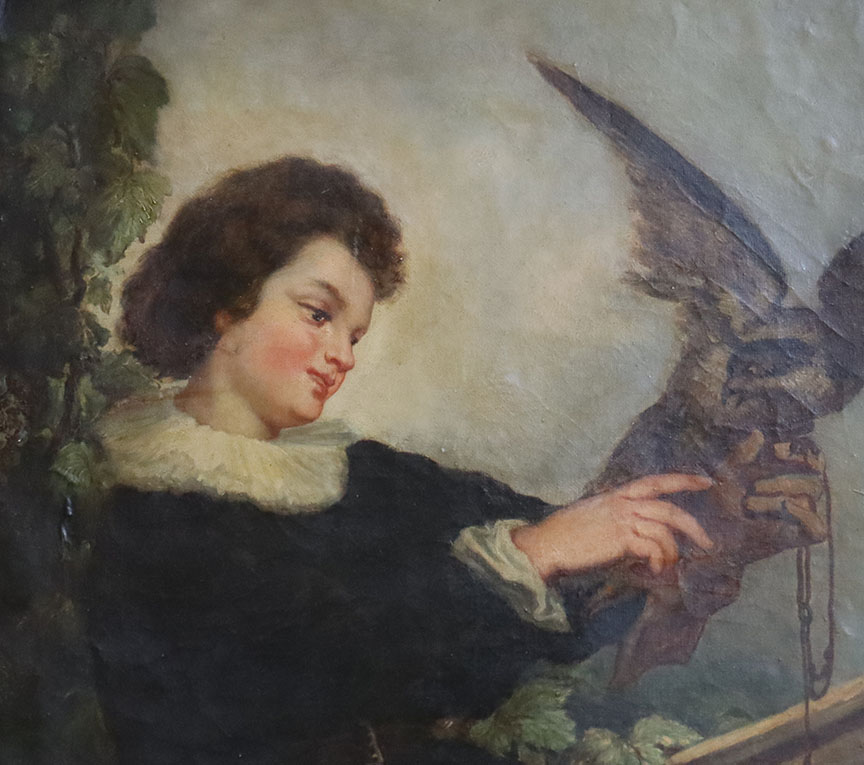Painting of Boy and Raptor