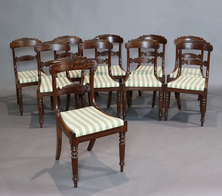 Set of 10 William IV Dining Chairs