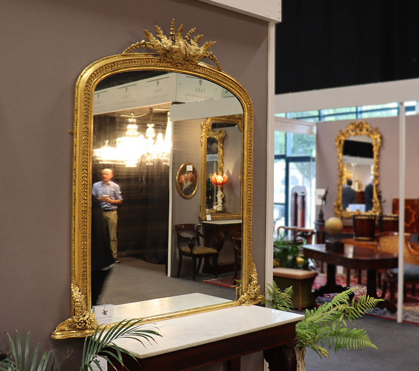 19th Century Gilt Mirror with Ferns
