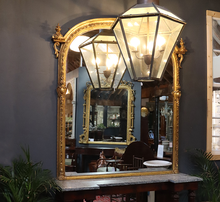 Victorian Arched Overmantle Mirror