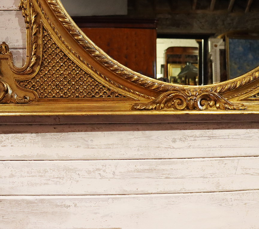 Late Victorian Oval Overmantle Mirror