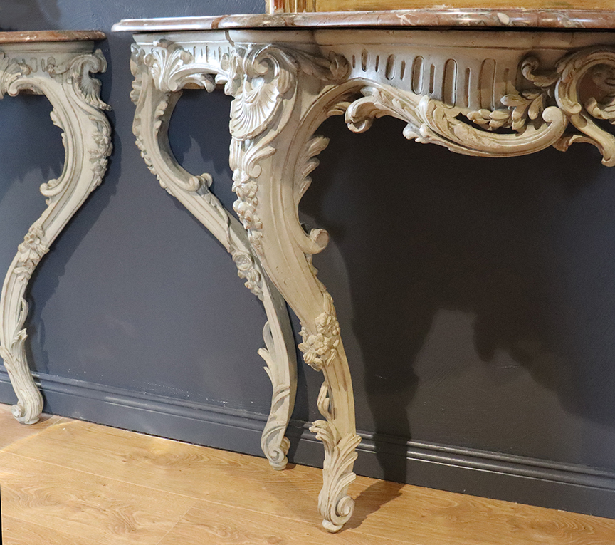 Pair of 19th Century French Carved Console Tables