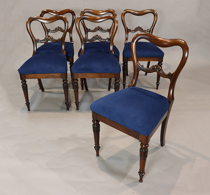 Set of Six William IV Rosewood Dining Chairs
