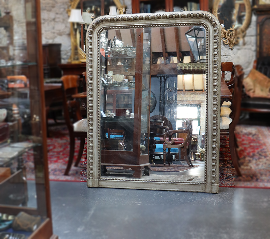 French Grey Painted Mirror