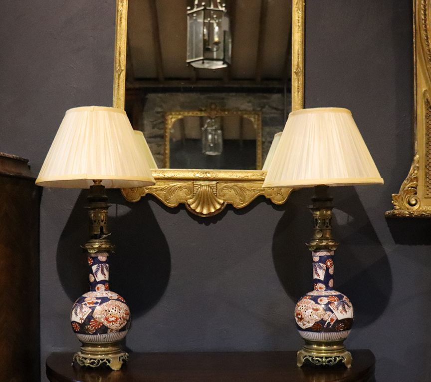 Pair of French Oil Lamps