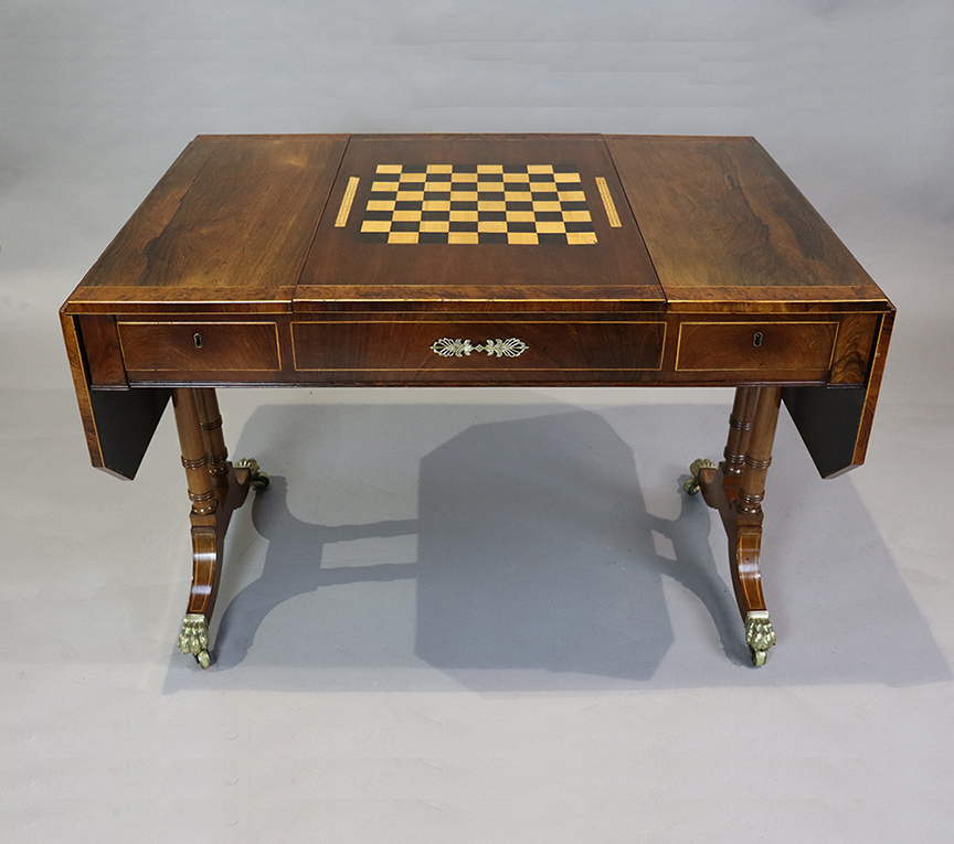 Regency Rosewood Sofa & Games Table